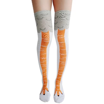 

3D Funny Chicken Winter Autumn Women's Socks Thigh High Sock 3D Cartoon Ainimals Cute Funny Thin Toe Feet Ladies Creative Socks