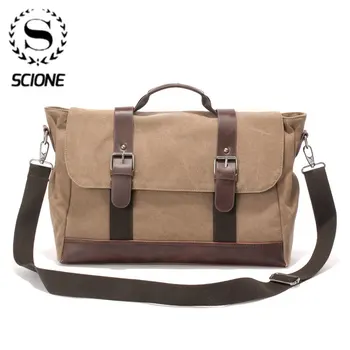 

Scione Men Canvas Crossbody Bags Casual Message Bags Multifunction Handbags Solid Zipper Shouder Bags Single Strap Handbags
