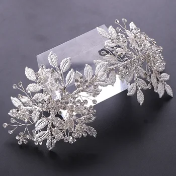 

Fashion Bride Simple Hair Band Leaves Pearl Wedding Headband Wedding Dress Headwear Flowers Beads Decoration Ladies Hairs Access