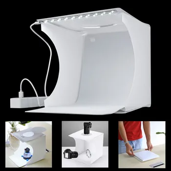 

Mini Folding Lightbox Photography Photo Studio Softbox LED Light Soft Box Photo Background Kit Light box for iphone DSLR Camera