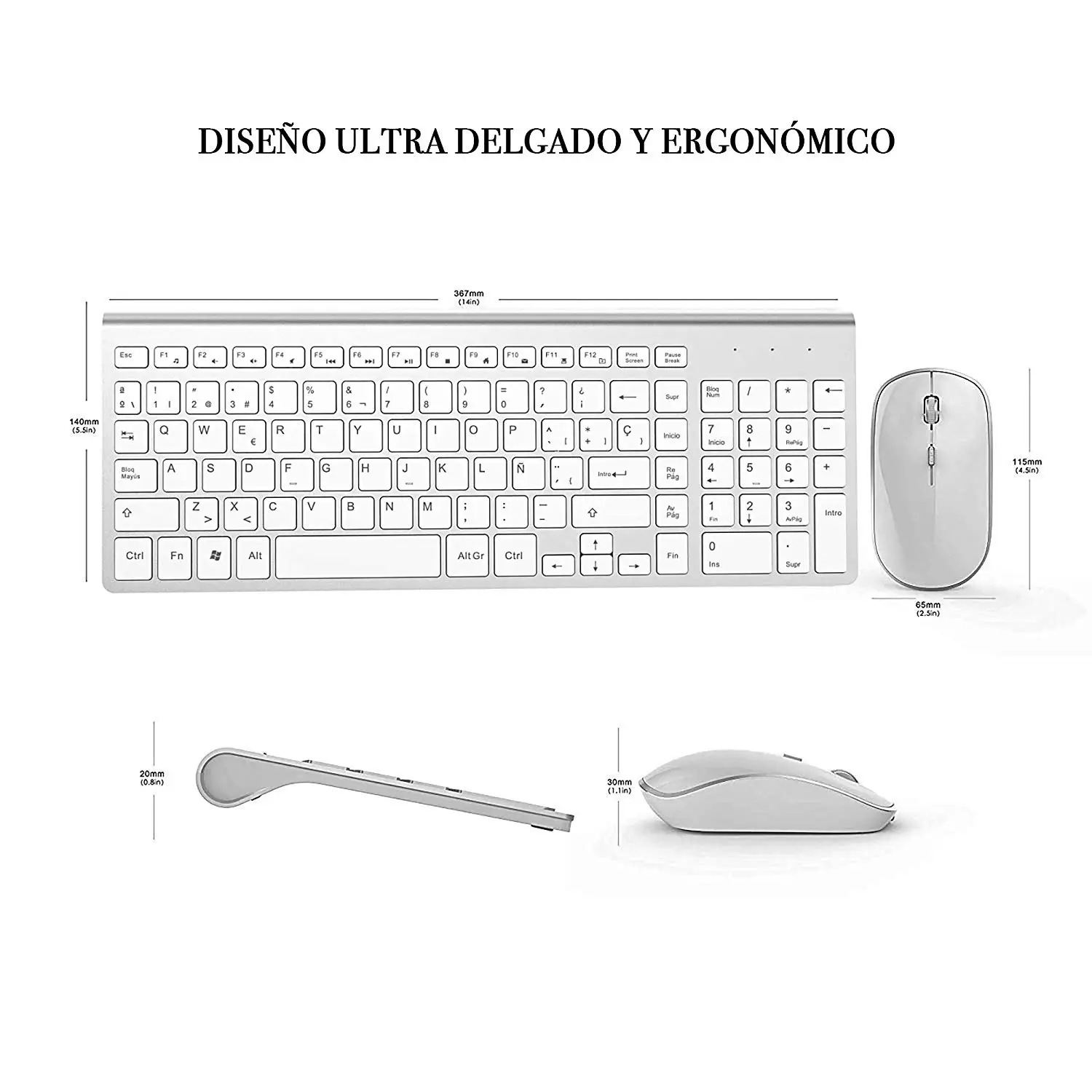 Conjunto de mouse e teclado sem fio