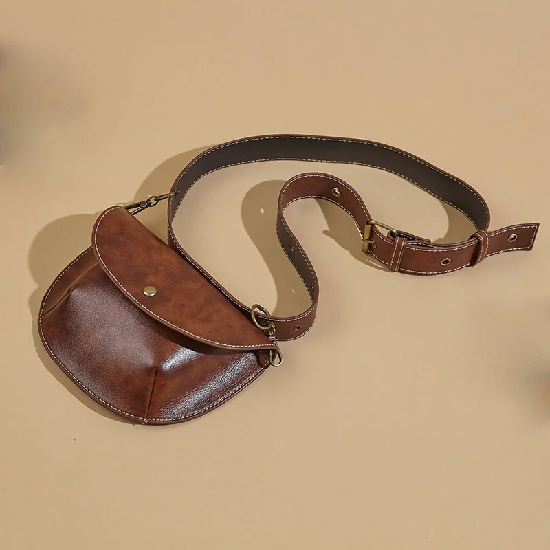 Роскошная женская поясная сумка из искусственной кожи, поясная сумка, дизайнерский чехол для телефона, поясная сумка, мини-нагрудная сумка, Ретро Кошелек для монет - Цвет: Brown Waist Bags