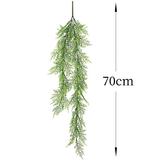 30cm 10 Branch Plastic Faux Plants Hanging Basket Artificial Moss Grass Plant