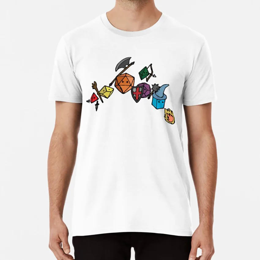 Dice Party - Sketch Version T shirt rpg role play dungeons and dragons dnd d20 d10 d4 critical hit gaming game