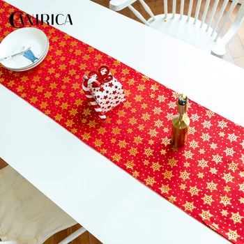 

CANIRICA Christmas Table Runner Red Table Runners Modern With Tassel Camino De Mesa Table Runners Christmas Decorations For Home