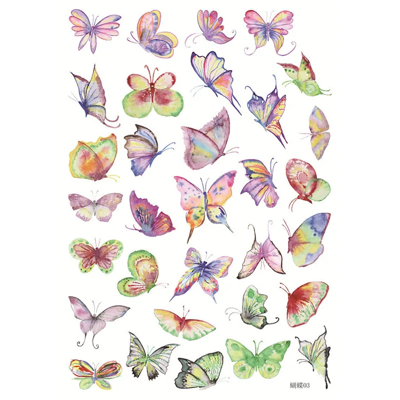 1 лист Милая Бабочка Наклейка Kawaii стикер для канцелярских товаров декоративная клейкая наклейка для детей девочек DIY дневник в стиле Скрапбукинг