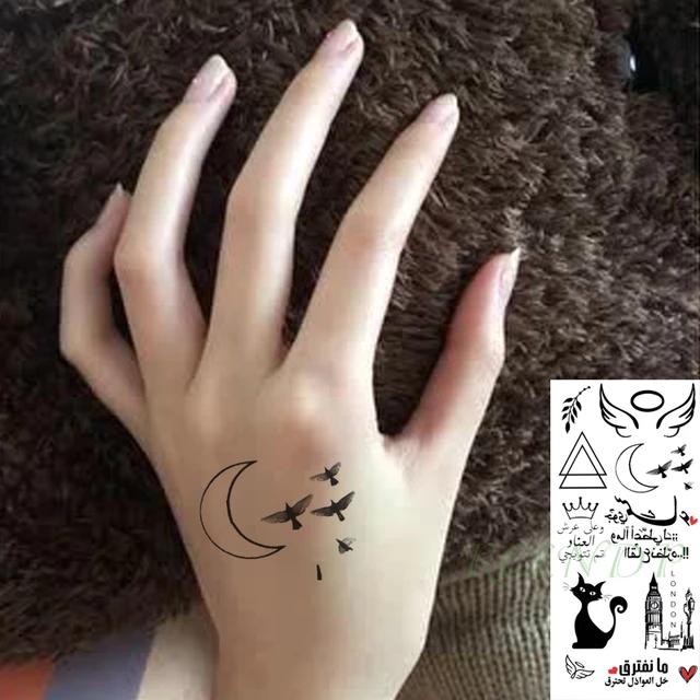Tatuagem temporária à prova dwaterproof água stickertriangle rosa lua sexy  tatto flash tatoo falso tatuagens mão braço para crianças - AliExpress