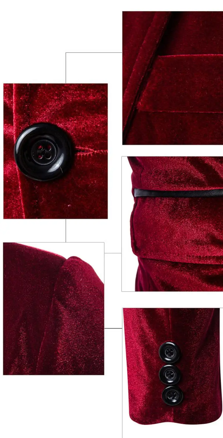 Shiny Purple One Button Velvet Blazer Jacket Men 2022 Spring New Slim Fit Club Party Wedding Dress Blazers Male Blazer Masculino 5