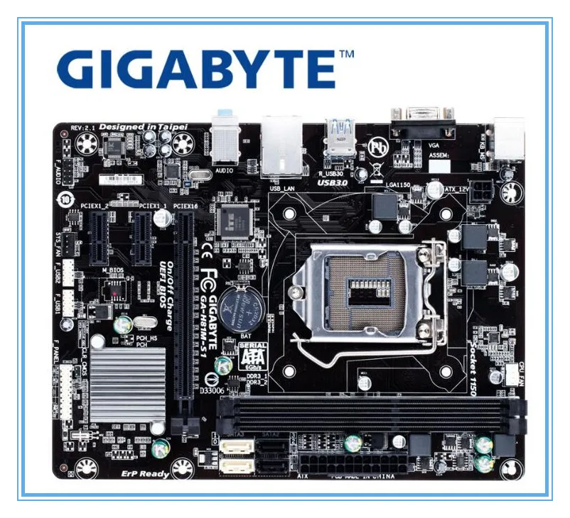 Gigabyte GA-H81M-S1 настольная оригинальная материнская плата H81M-S1 LGA 1150 для intel i3 i5 i7 DDR3 16G VGA USB2.0 USB3.0 H81 доска