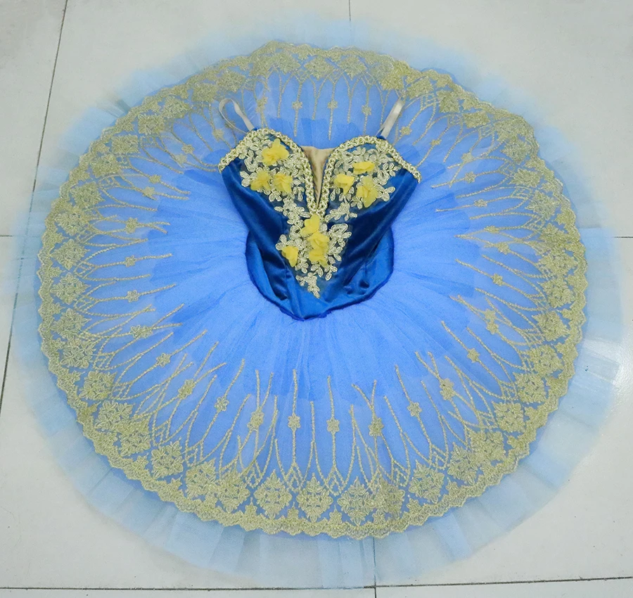 Blue swan lake ballet tutu platter sugar plum fairy professional pancake ballet tutu blue bird For performance Flower fairy girl - Цвет: Синий