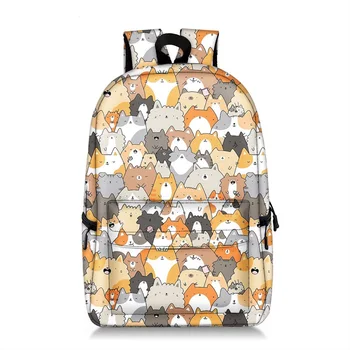 

Cartoon Pet Cat dog Backpack Women Children School Bags For Teenagers Boys girls Bag Men Travel Daypack Students Laptop Backpack