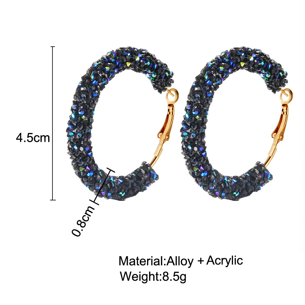 Двойные блестящие серьги-кольца для женщин в стиле панк-рок, большие серьги с кристаллами, модные ювелирные изделия, Ретро Преувеличение, KAE157