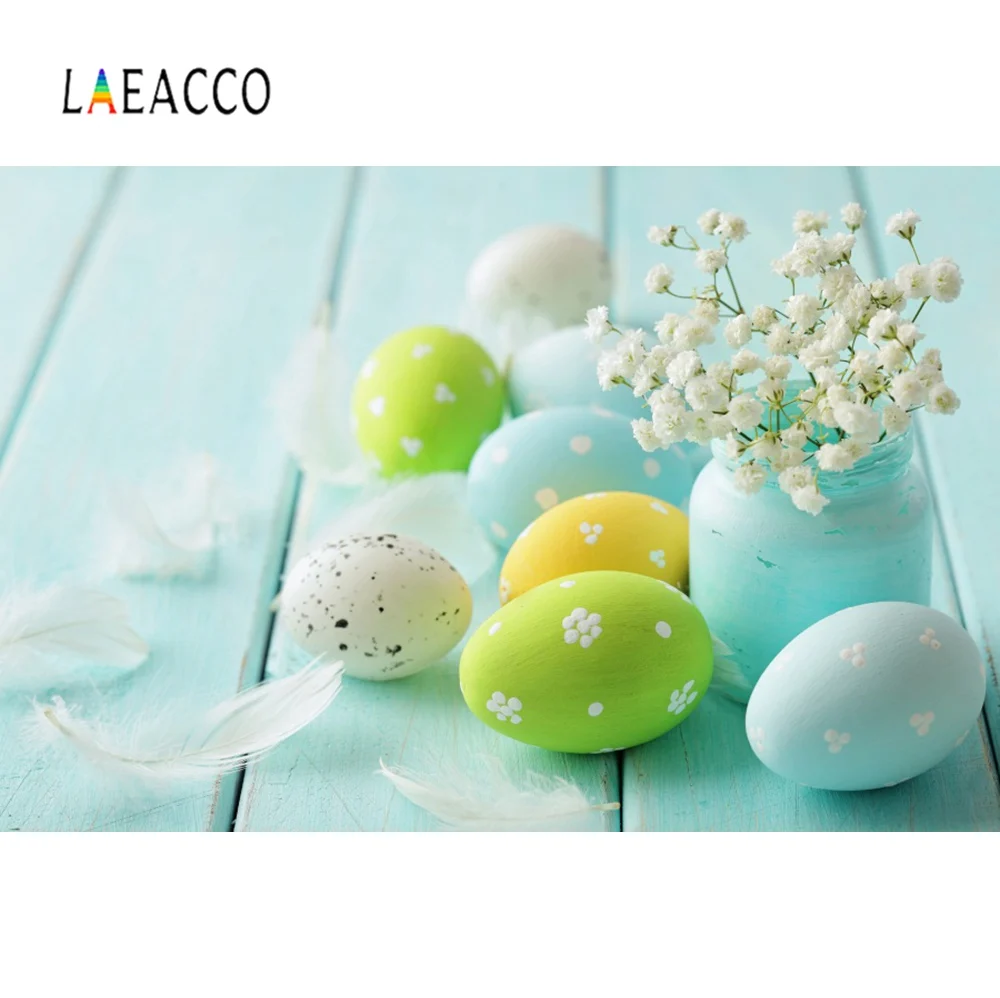 

Laeacco Easter Eggs Flower Wooden Board Child Photography Backgrounds Customized Vinyl Photographic Backdrops For Photo Studio