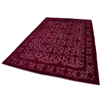

216x309 Cm Red Handmade Over Dyed Rug-7x10 Ft