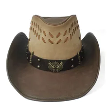 Кожаная мужская и женская западная ковбойская шляпа широкая шляпа уличная Sombrero Hombre Женская ковбойская шляпа