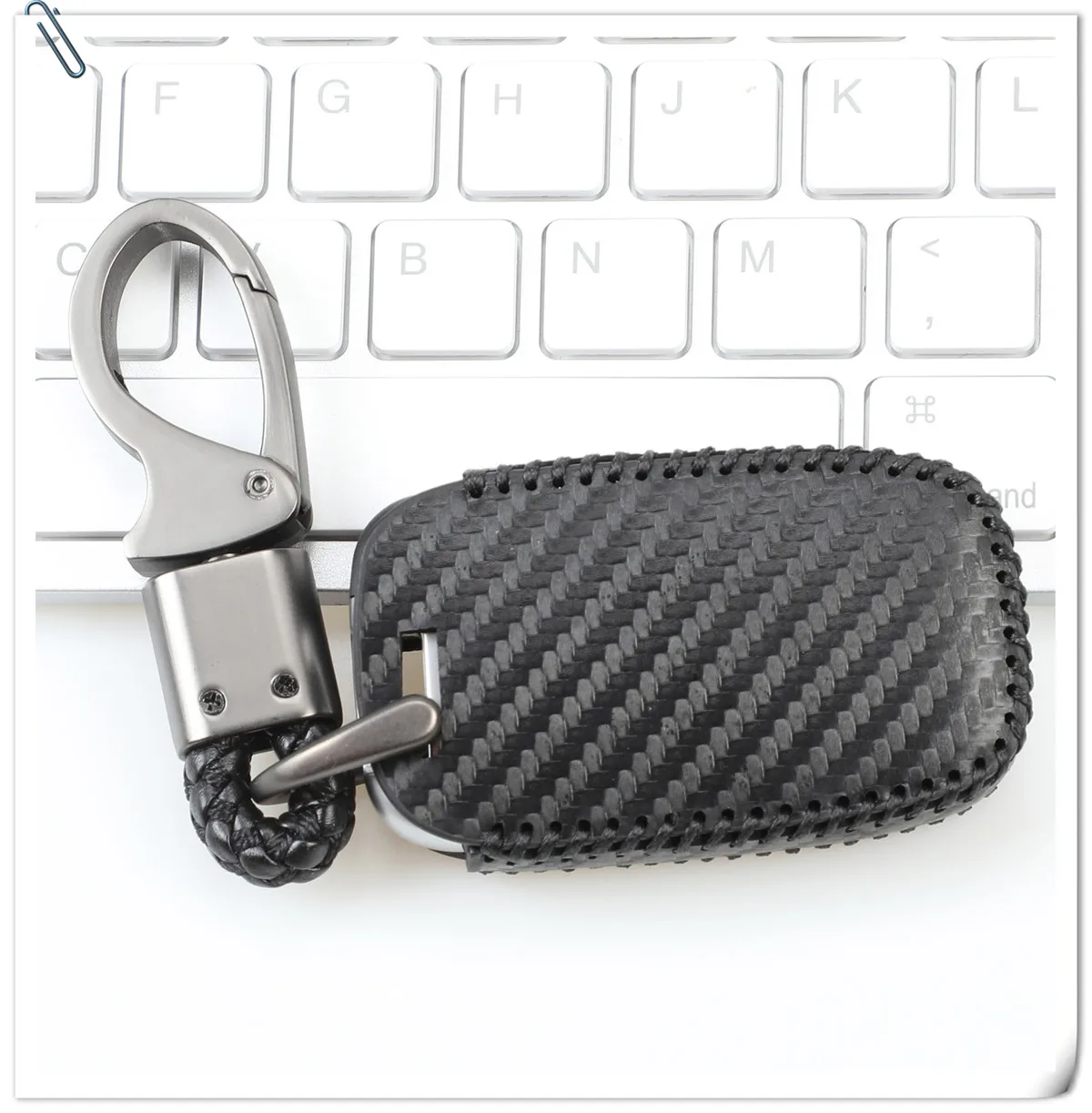 Keyforkess 3 pulsanti telecomando portachiavi custodia in pelle custodia adatta per HYUNDAI Elantra GT Azera Car Styling in fibra di carbonio - H351334e0e05143979694a19b1c27a50cg