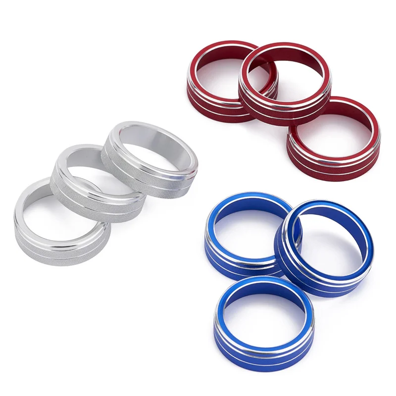 Aluminum Alloy Car Air Conditioning Knob Ring Cover Decorate Volkswagen VW Tiguan Golf MK7 Passat B8 T-ROC Atlas car knob covers car air conditioner trim air conditioner trim car moulding decoration