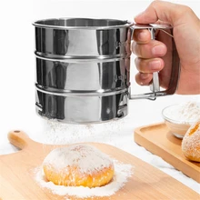 Нержавеющая сталь сетка муки просеиватель прочный глазурь шейкер для Сахара Сито форма чашки формы для выпечки Кондитерские инструменты