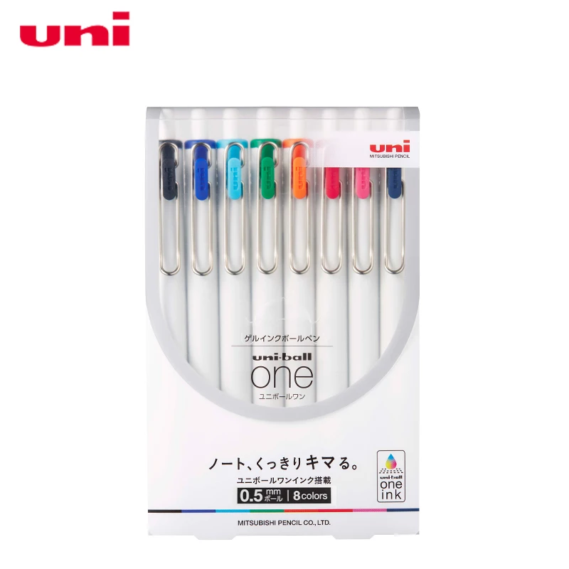 8 шт./компл. Япония Uni UMN-S-38 / 05 8C гелевая ручка Ball One Push Color Bullet 0 38/0 5 студенческие