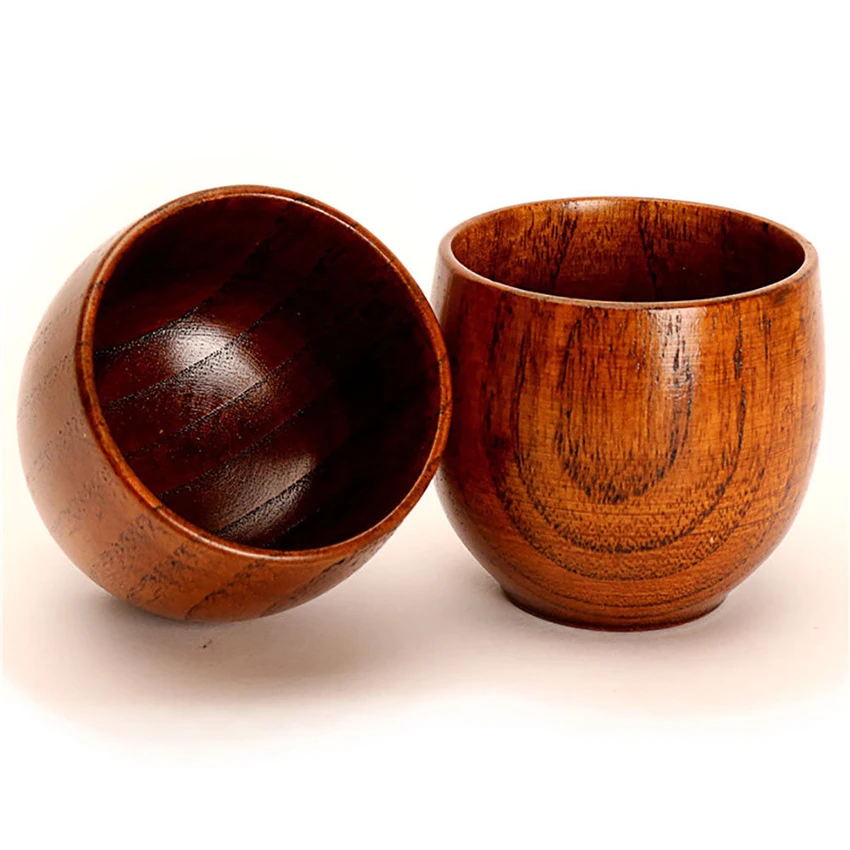 DPTALR Tasse En Bois Naturel Café Thé Bière Jus Lait Eau Mug Fait