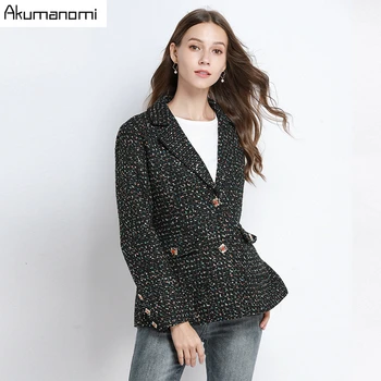 

Plus Size 5xl 4xl 3xl Single Breasted Plaid Blazer Women 2019 Pockets Jackets Female Retro Suits Coat Feminino Blazers Outerwear