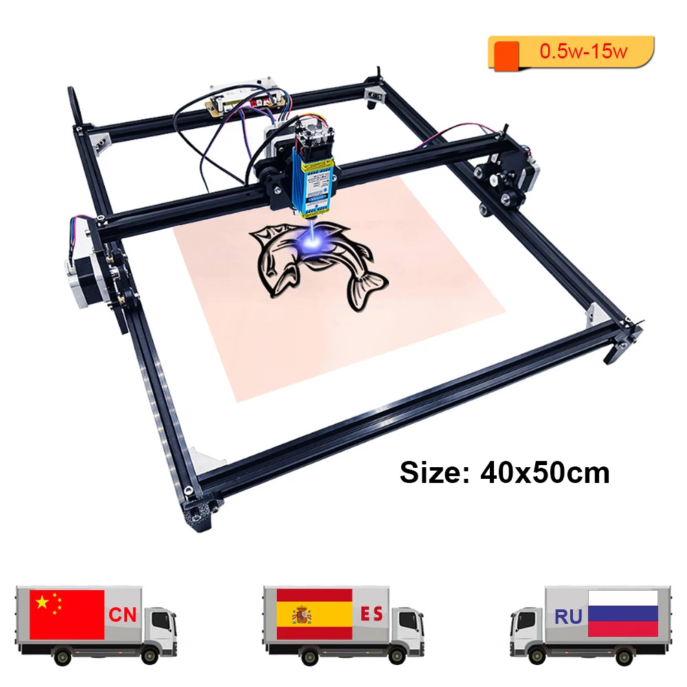 

CNC Laser Engraver 40*50cm 2 Axis DIY Desktop Wood Router Cutter Printer 0.5W-15W High Precision Laser Engraving Cutting Machine