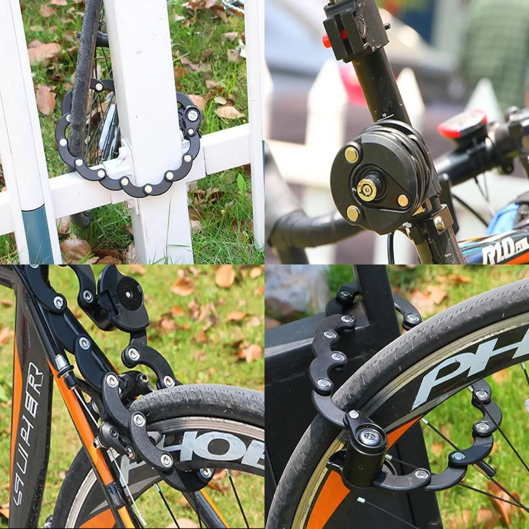 Durable Strong Metal Anti-theft Foldable Bicycle Lock Bike Equipment