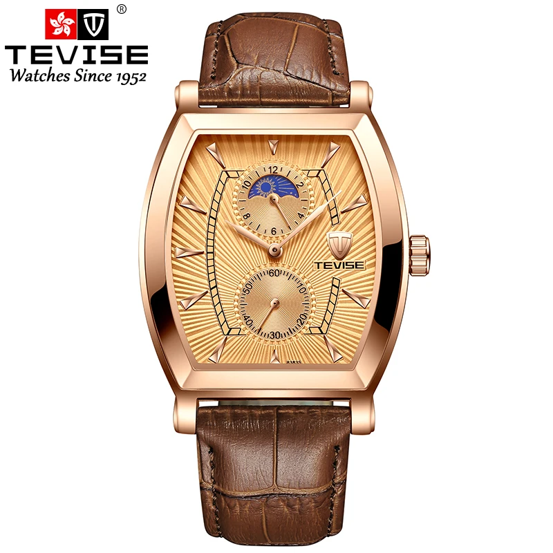 

Men Quartz Automatic Watch Rectangle Luxury Top Brand 3Bar Waterproof Metal Alloy Reloj Hombre Business Man Wristwatch