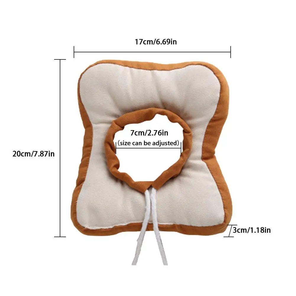 Adjustable Soft Cotton Elizabeth Dog Cat Collar Bread Shape Anti-licking Pet Recovery Collar Ring Collar for Dogs and Cats 20E