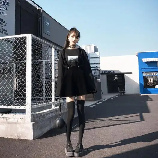Женская юбка Харадзюку бархатная Панк Любовь клип ремень юбка для женщин женские мини-юбки Черный DC535