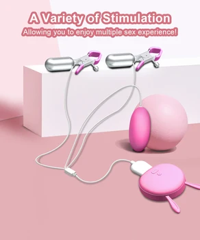 Nipple Clamps Vibrating Breast Clips Nipple Stimulator Wired Vibrators Egg Sex Toys for Women Couples Fun 6