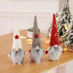 Длинный в плюшевой шляпе Tomte Рождество гном кукольные украшения Настольный Санта фигурные статуэтки Праздничная Рождественская вечеринка