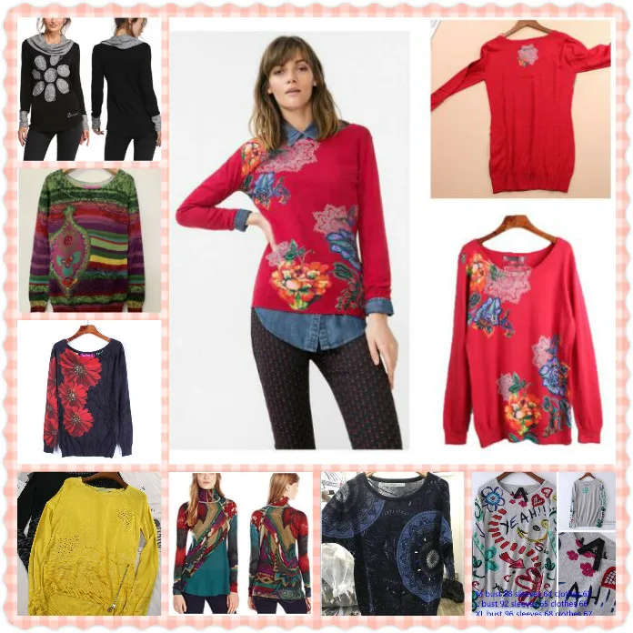 

2019 Spanish Deg thin multi-style elastic sleeve spotted printed sweater