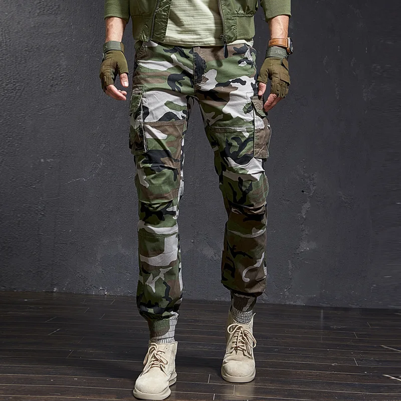 Pantalon cargo camouflage slim homme - qualité premium pour streetwear Harajuku et pêche urbaine