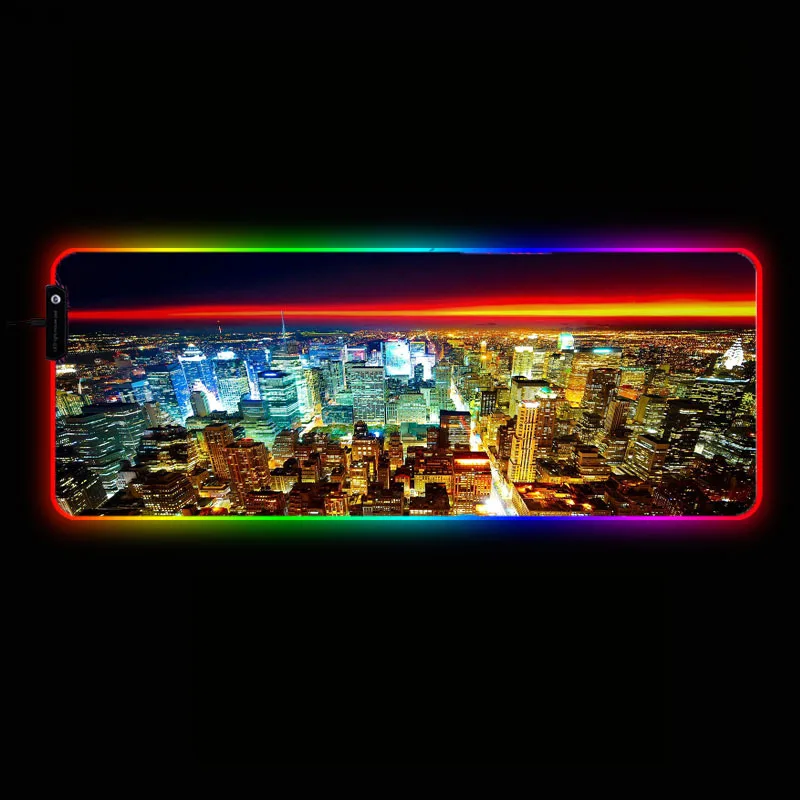 Коврик для мыши Mairuige City заката игровой RGB коврик Lockedge Gamer светодиодный с