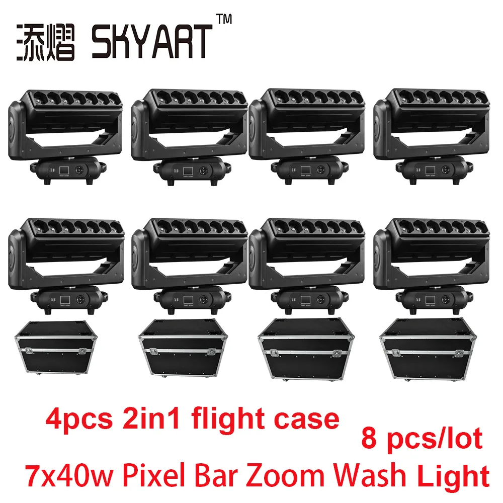 7X40W RGBW 4IN1 LED Pixel Bar Moving Head Light ZOOM Wash Moving Head For Christmas Decorations Home Party Stage Light Effect Dj