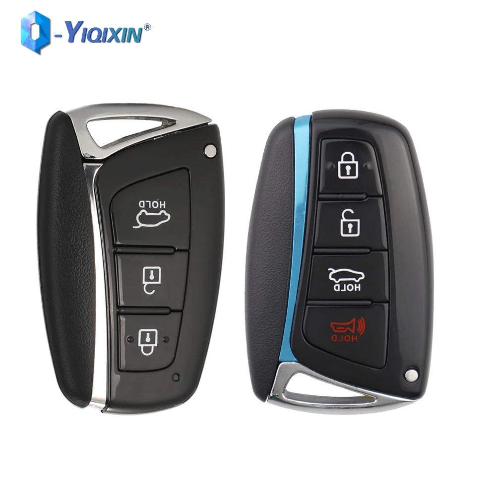 YIQIXIN Remote Case Car Key Shell 3/4 Buttons For Hyundai IGenesis Santa Fe 2012-2018 Equus Azera Tucson Genesis Housing Cover yiqixin 5 buttons remote cover car key shell smart keyless go case for jaguar xf xk xkr x type s type 2007 2008 2009 2010 2012