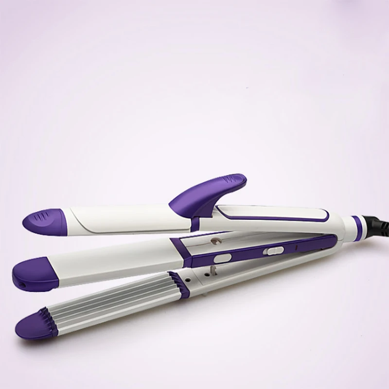 

3-in-1 Ceramic PTC Fast Heating Hair Straightener Curler With Different Flat Iron