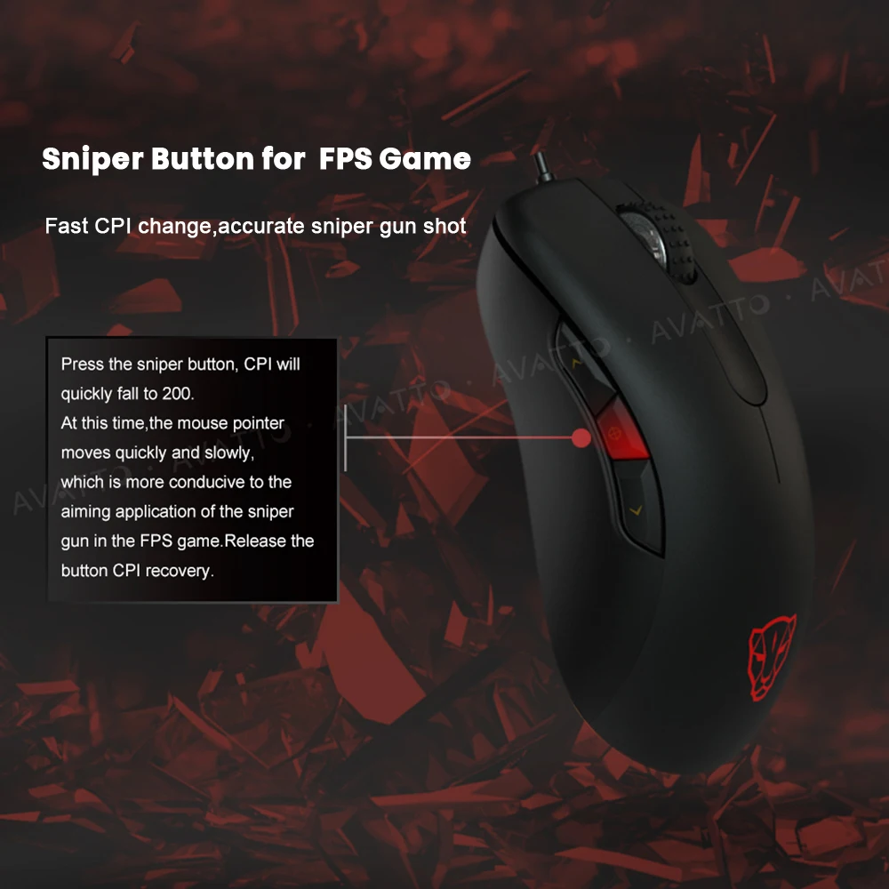 Motospeed V100 Профессиональный Марко определяемый 6200 DPI RGB Оптическая Проводная