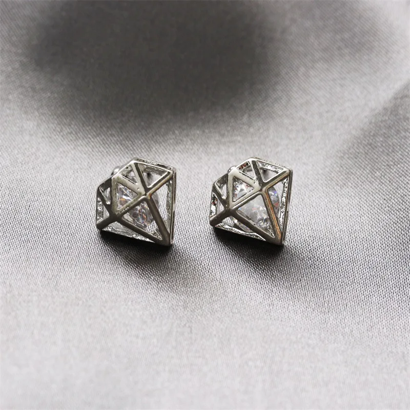 New Korean Hollow Out Diamonds Stud Earrings Crystal Zircon Ears Women Accessories Jewelry E963 | Украшения и аксессуары