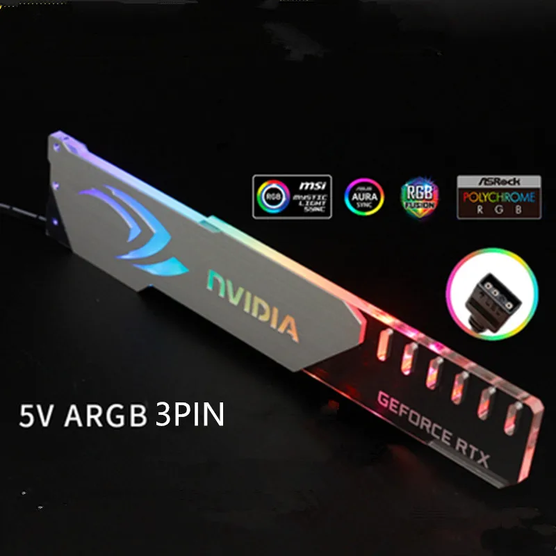 NVIDIA 5V 3PIN Кронштейн для графической карты Symphony AURA RGB belief лампа для графической карты фиксированная Поддержка кронштейн компаньон светильник для компьютера загрязнения Декор - Цвет: NVIDIA 5V 3PIN
