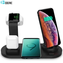 DCAE 10 Вт Qi Беспроводное зарядное устройство для iPhone 11 8 X XR XS samsung S10 S9 3 в 1 быстрая зарядная станция для Apple Watch 2 3 4 5 Airpods