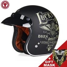 Реактивный шлем TORC мотоциклетный шлем Ретро Lucky 13 скутер винтажные шлемы с открытым лицом Половина мото 3/4 Casco