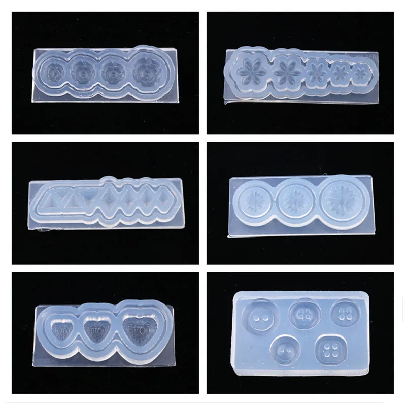 

Doreen Box Silicone Resin Mold For Jewelry Making Rectangle Transparent Clear Flower Button Heart Geometric DIY Jewelry, 1 Piece