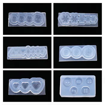 

Doreen Box Silicone Resin Mold For Jewelry Making Rectangle Transparent Clear Flower Button Heart Geometric DIY Jewelry, 1 Piece