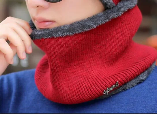 Вязаная шапка мужская осенне-зимняя шерстяная шапка для мужчин зимний шарф шапка набор женский Балаклава шапочка из двух частей головные уборы для женщин шапки оптом - Цвет: scarf red wine