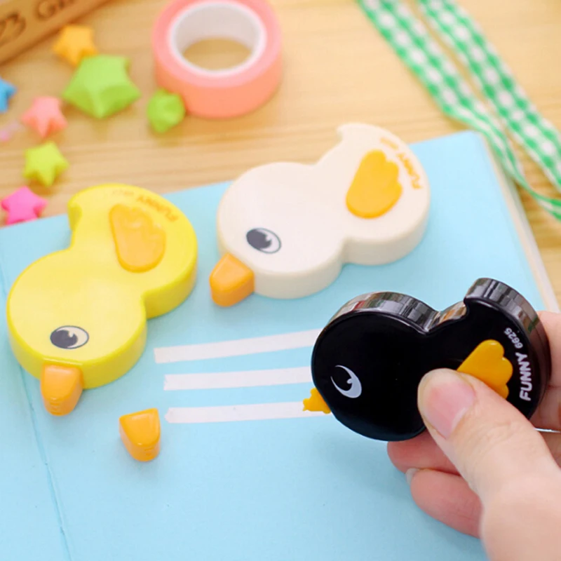 1 Pc Duck Shape Correction Tape Creative Cute Kawaii School Stationery Supples For Children Gift Random Color