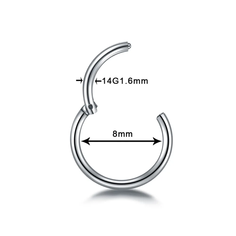 10Pcs Wholesale Titanium Piercing Segment Ring Septum Clicker Helix Conch Daith Pircing Nose Hoop Earrings Body Piercing Jewelry