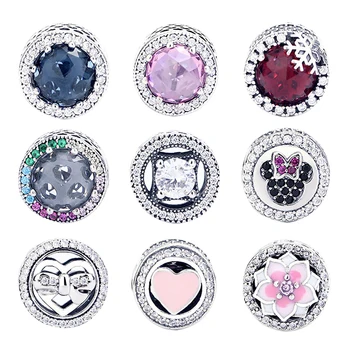 

Classic 100% Real 925 Sterling Silver Heart Beads Female Gift Charm Fit Original Pandora Bracelet Pendant Jewelry Making
