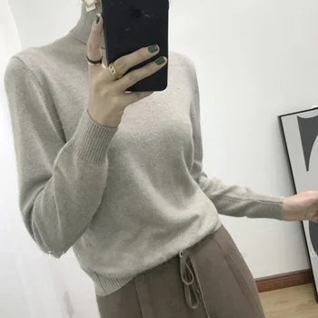 

9 Colors 2020 Winter Women Lady Sweater High Elastic Solid Turtleneck Sweater Women Slim Sexy Tight Bottoming Knitted Pullovers
